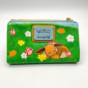 Loungefly Wallet Pokemon Eevee Vegan Leather Embroidered NWT